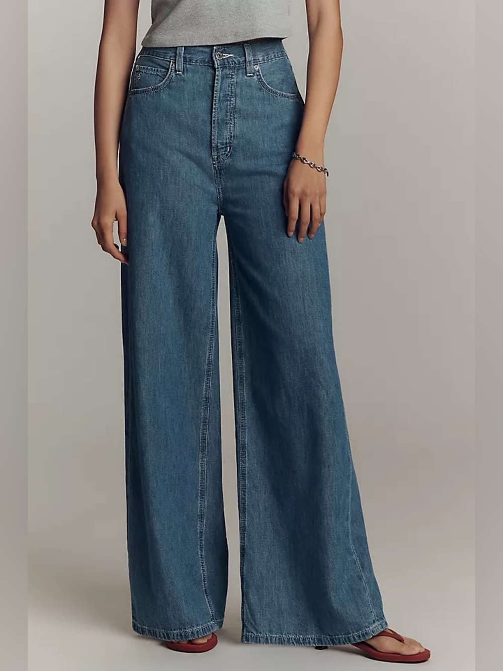 Etica Marley Ultra High Rise Baggy Button Fly Jeans Terranea Wash Size 27